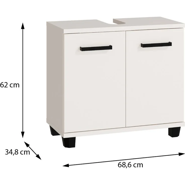 Waschbeckenunterschrank >VERIS< in Sand - 68,6x62x34,8cm (BxHxT) – Bild 7