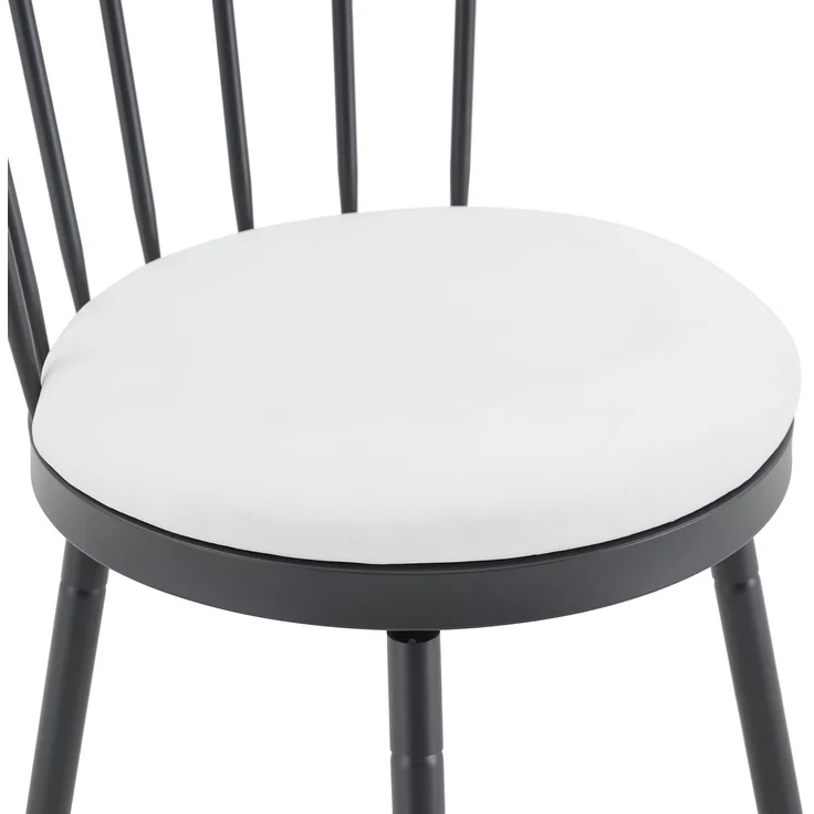 Moderner Metall-Barhocker im Windsor-Stil mit gepolstertem Sitz für Kücheninseln, Bars, Restaurants; Barhocker im Industrial-Stil in Barhöhe; Vintage- und Minimalismus-Stil--Weiß--96x39x39cm--YOUDENOVA – Bild 4