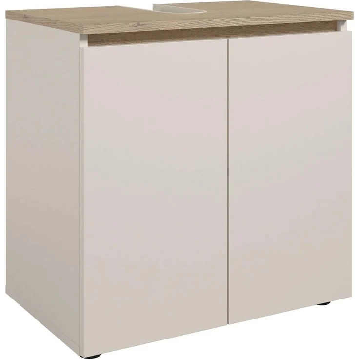moebel-dich-auf Waschbeckenunterschrank LONDRES (Badmöbel, Badschrank, Waschtisch) in kaschmir oder anthrazit, Absetzung: Cremona Eiche – Bild 5