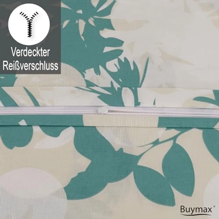 Buymax Bettwäsche, Renforcé: 100% Baumwolle, 2 teilig, Premium 100% Baumwolle Bettbezug-Set 135x200 cm mit Reißverschluss – Bild 5