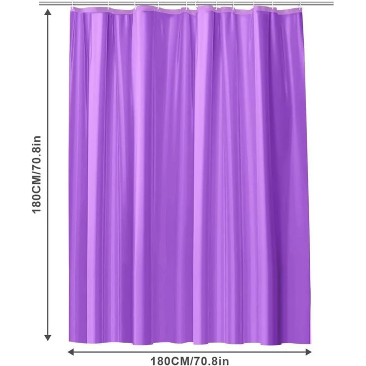 Duschvorhang 180x180 cm Anti-schimmel Wasserdicht PEVA Lila – Bild 2