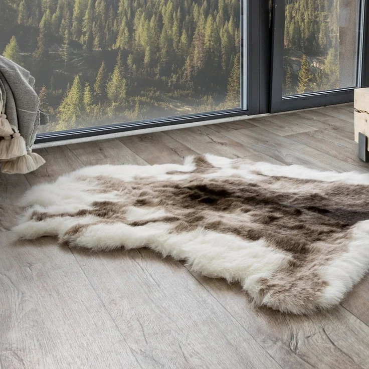 Andiamo Fellteppich Rentierfell, fellförmig, Höhe: 60 mm, Rentier-Kunstfell, weich & kuschelig, Wohnzimmer, Schlafzimmer – Bild 1
