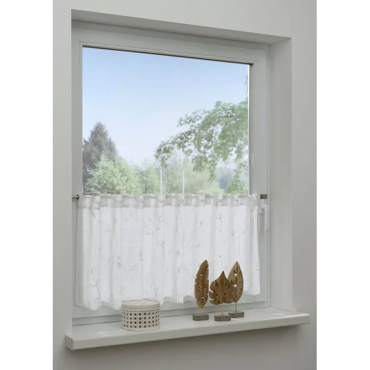 Gardinia Schlaufenpanneau mit Stickerei weiß 140 x 45 cm