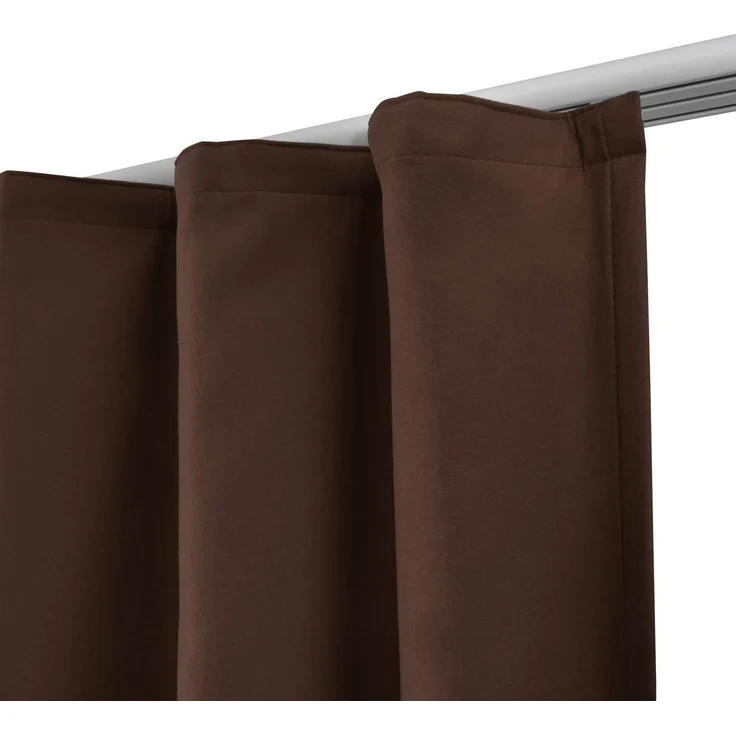Beautissu Vorhang 2er Set Thermovorhang Gardine Braun Amelie TK, 140x245cm, Vorhang isolierend Kälte- & Hitzeschutz Universalband Verdunkelnd – Bild 4