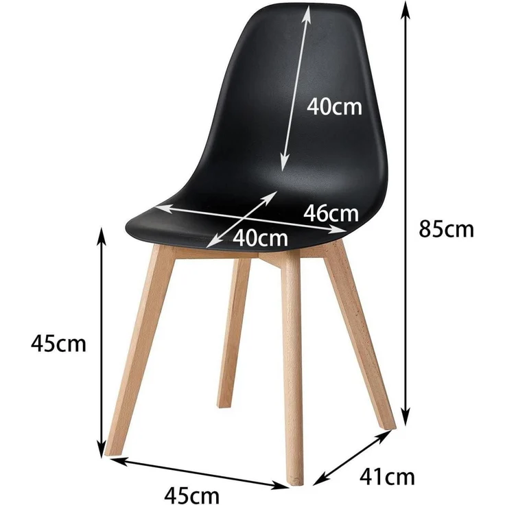 Esszimmerstühle Bürostühle 8er Set Buchenholzbeine Schwarz 8 Stühle – Bild 3