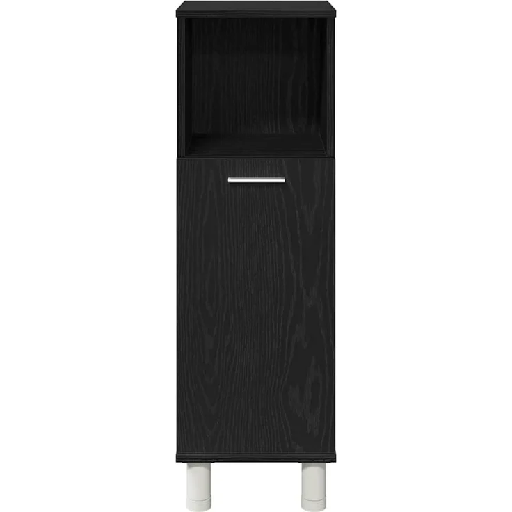 vidaXL Badezimmermöbel-Set mit Regal 4 pcs Schwarz 30 x 30 x 179,5 cm 3333047 – Bild 10