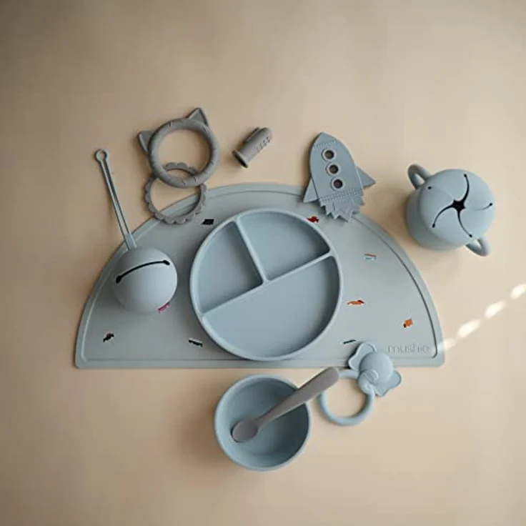 Mushie Teller Kinderteller Powder Blue – Bild 6