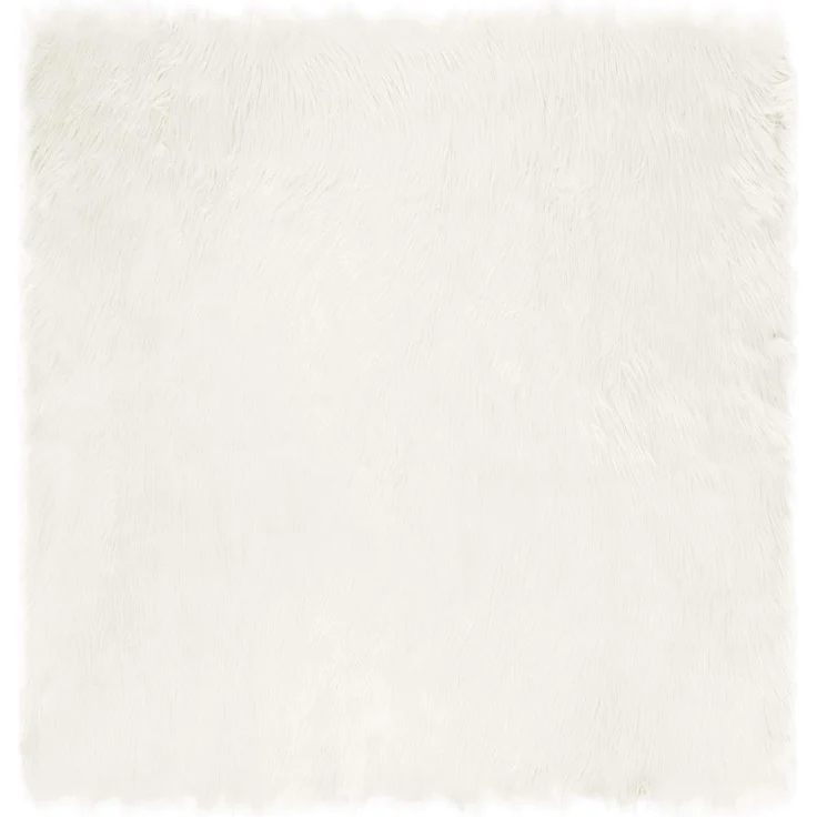 vidaXL Kunstschaffell Teppich Tafalla Weiß 120 x 120 cm Polyester 42021465 – Bild 1