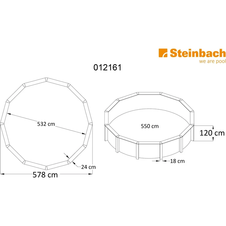 Steinbach Stahlwandpool Set Nuovo de Luxe II Ø 550 x 120 cm - grau – Bild 2