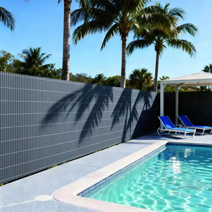 PVC Sichtschutzmatte Cefalu 120x400 cm 19mm Anthrazit [casa. pro]
