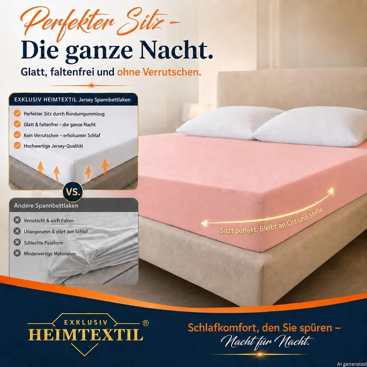 Doppelpack Jersey Spannbettlaken 120 x 200 cm Rosa – Bild 3