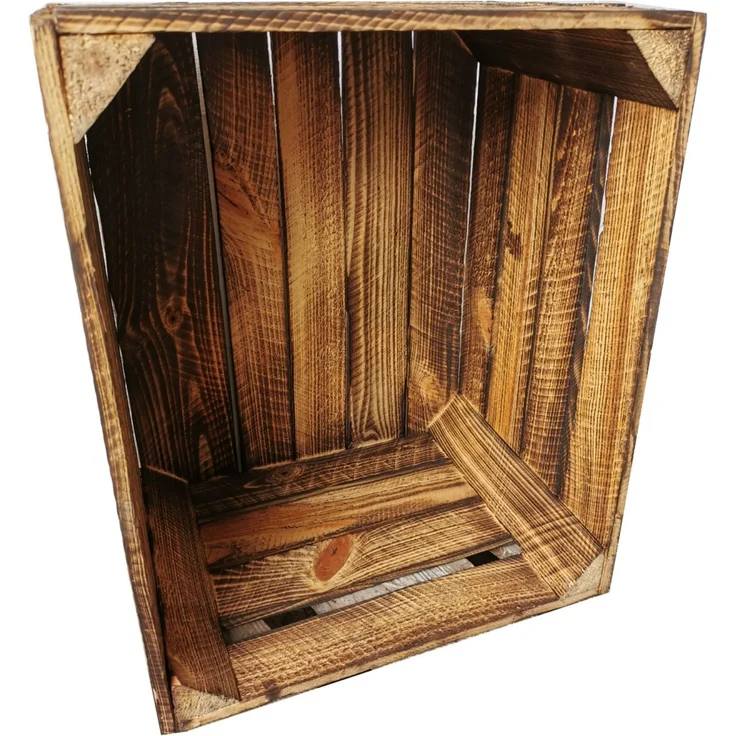 Obstkisten Weinkisten Kisten Holz shabby Vintage Geflammt 50 x 40 x 30cm 3 X – Bild 2