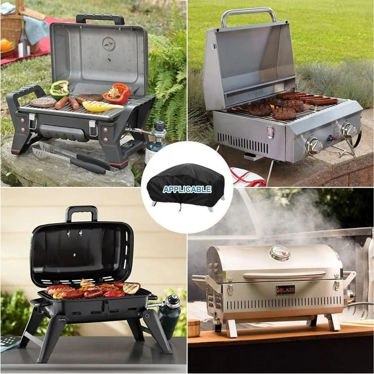 LuxusKollektion Grillabdeckhaube Grill Abdeckhaube für Weber Q100/Q120/Q1000/Q1200/Q1400 Gasgrill – Bild 3