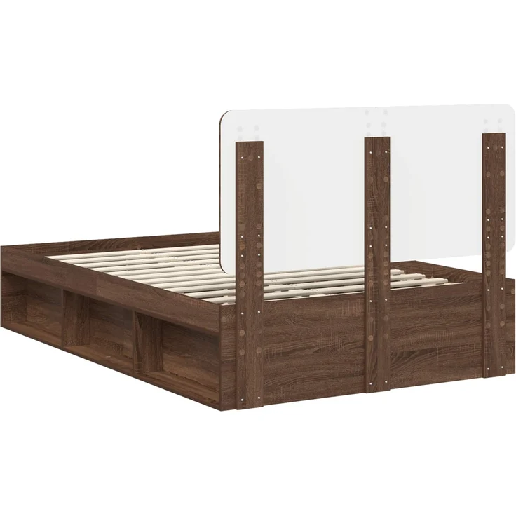 vidaXL Bettrahmen Braun Eichen-Optik 120 x 200 cm Massives Kiefernholz 3412512 – Bild 8