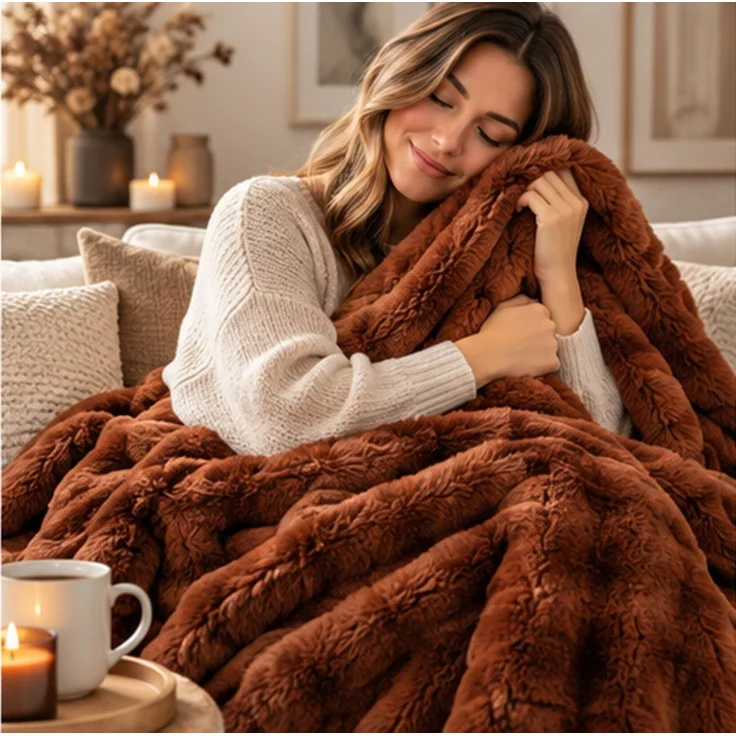 Wohndecke BUBBLE, Design91, flauschige Kuscheldecke mit 3D-Muster, 350 g/m², weich & warm – Bild 1