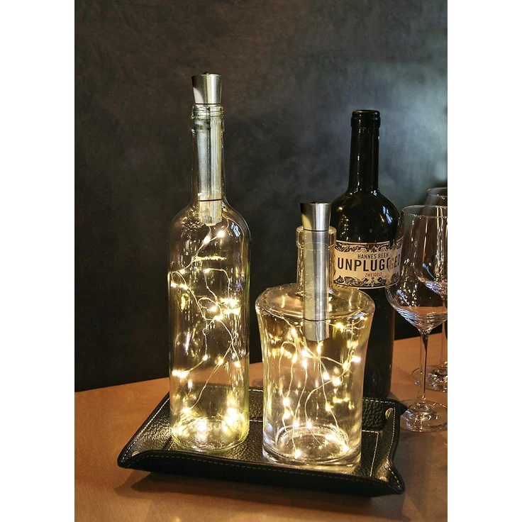 hellum Flaschenlicht mit Timer, Flaschen Licht Warmweiß, 20 LED Flaschen-Lichterkette Batteriebetrieben LED Lichterkette für Flaschen DIY, Tisch Deko, Weihnachten 522822 – Bild 9
