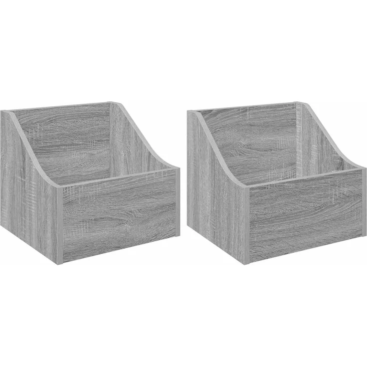 vidaXL LP Plattenbox 2 stk. Sonoma-Grau 37 x 33 x 32 cm Holzwerkstoff 8012773 – Bild 2