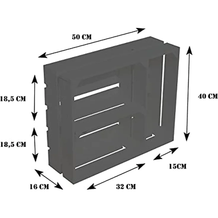 Kistenkolli Altes Land Allzweckkiste Obstkiste Bella Quer geflammt Weinkiste Ablegkiste Holzkiste Holzregal (Spar-Set, 1er Set) – Bild 6