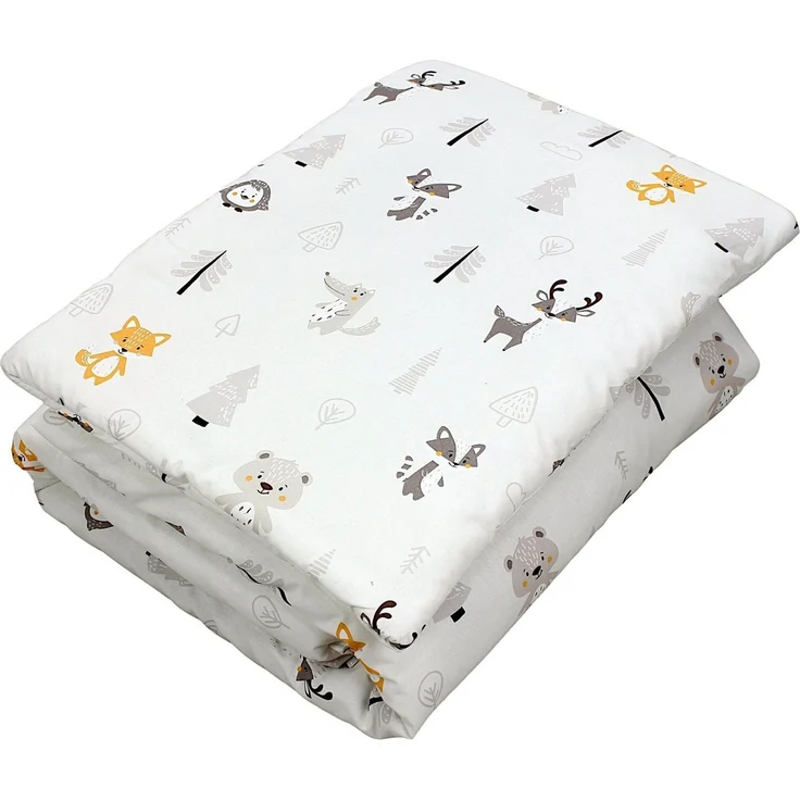 TupTam Kinderbettdecke-Set, Ganzjahresdecke, 2tlg., 1x Bettdecke, 1x Flachkissen, Wald / Fuchs / Reh / Igel / Bärchen / Beige, 135x100 cm – Bild 5