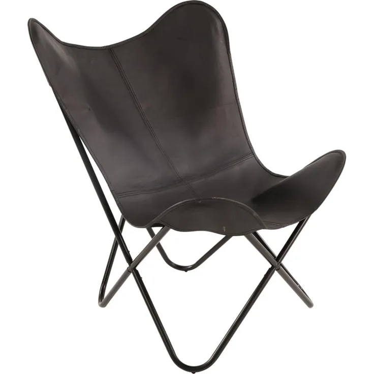 Lesli Living Butterfly-Sessel Buffalo 75 x 75 x 87 cm Schwarz