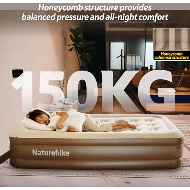 Naturehike Luftmatratze 1 Personen Selbstaufblasend mit Akkupumpe - Aufblasbares Gästebett 190x100x38cm für Camping & Zuhause, Leicht, Bequem und Schnell aufblasbar – Bild 5