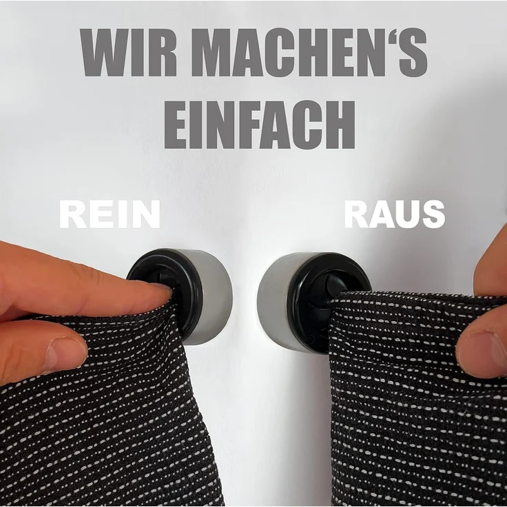 4 Premium Handtuchhalter im Set für Bad, Küche und Haushalt aus Edelstahl - Geschirrtuchhalter - Handtuchhaken - Rund - Chrom - selbstklebend ohne bohren (Schwarz) – Bild 2