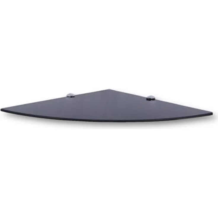 HOOZ Wandregal Eckregal aus Sicherheitsglas mit Halterung - Schwarz 35 x 35 x 0,6 cm, 1-tlg, mit geschliffenen Kanten – Bild 6
