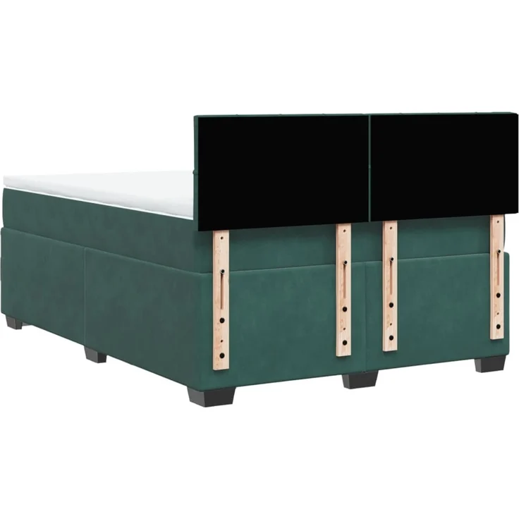 vidaXL Boxspringbett mit Matratze Dunkelgrün 140x190 cm Samt 3286309 – Bild 10
