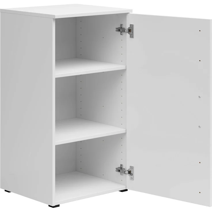Carryhome 'MULTISTAURAUM' Kommode Dekor weiß matt, Holznachbildung weiß, 45 x 83 x 40 cm, Türanschlag wechselbar – Bild 2
