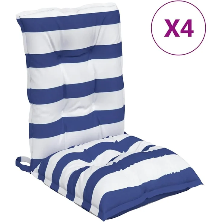 vidaXL Outdoor-Kissen 4 stk. Stoff Blau-weiß gestreift 100 x 50 x 7 cm 377717 – Bild 2