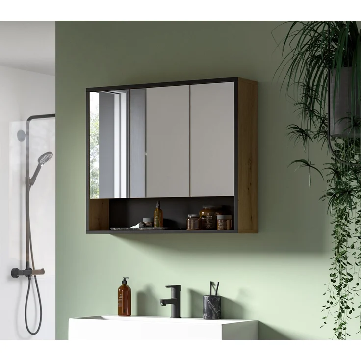 Bagno Spiegelschrank in Artisan Oak Nachbildung – Bild 6