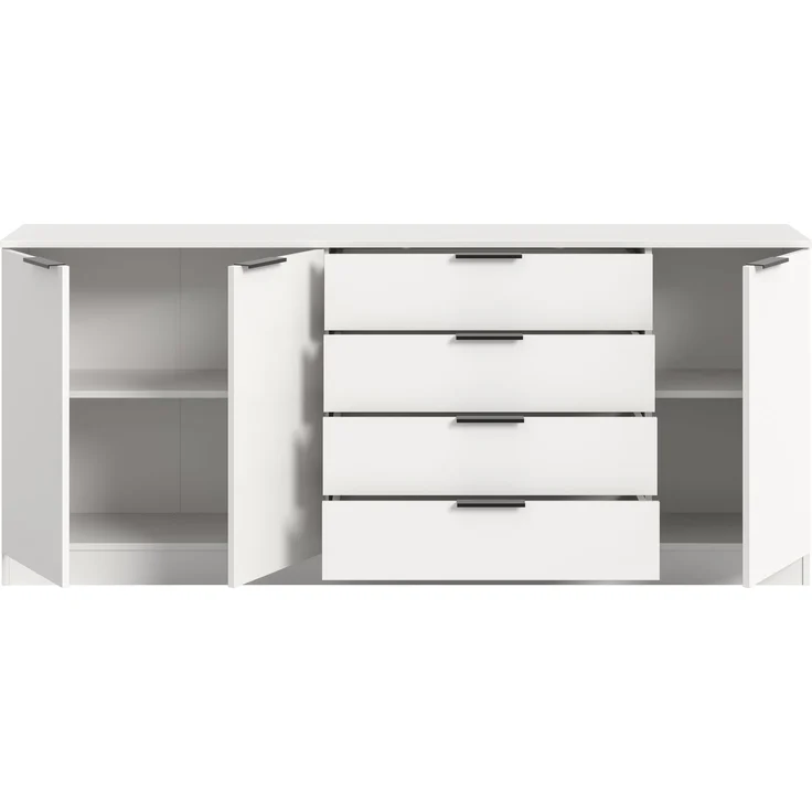 Kommode (B/H/T: 185x80x35 cm) in weiß – Bild 3