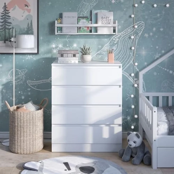 Wickelkommode Emmi Weiß 80x111.6 cm mit 4 Schubladen Vitalispa – Bild 7
