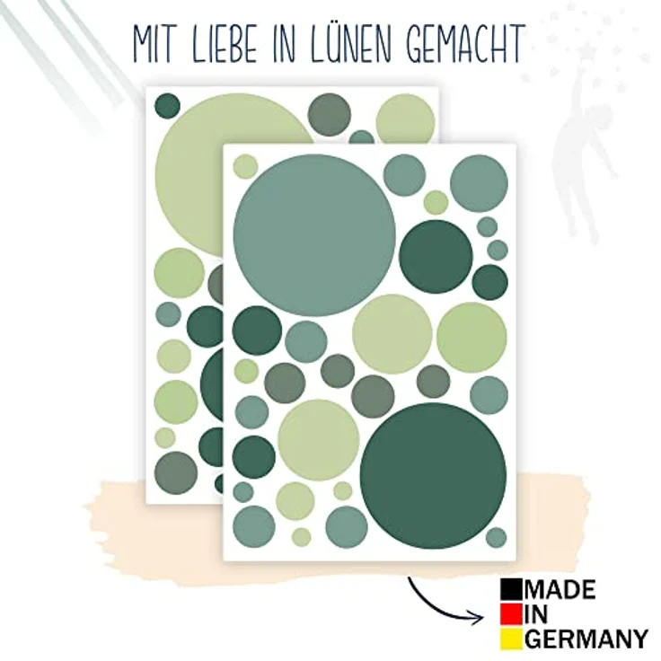 WANDKIND Wandsticker Kreis Set Aufkleber 60 Stück V336, wieder ablösbar – Bild 3
