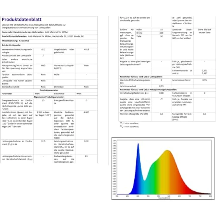 kalb LED Spiegelleuchte LED Badleuchte Spiegellampe 600mm 230V in neutralweiß oder warmweiß, neutralweiß – Bild 9