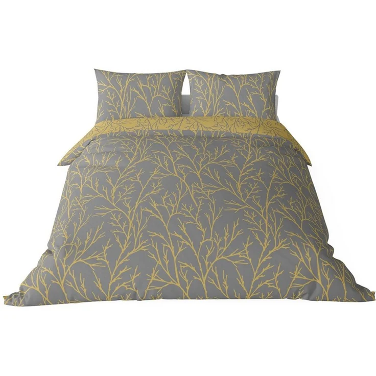 Brielle Bettwäsche Mako Satin Wendebettwäsche-Set - 2-tlg - Gelb-Grau, 2 teilig, Mit Reißverschluss, 100% Baumwolle – Bild 5
