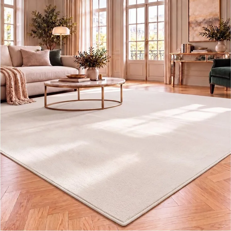 Vimoda Teppich Cozy Kurzflor Teppich – Angenehm warm & weich, waschbar & rutschfest, Rechteck, Höhe: 10 mm, Fellteppich Uni, Wohnzimmer, Schlafzimmer, kinderzimmer
