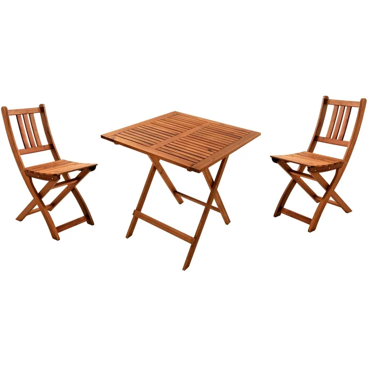 Balkonmöbel Set 3tlg Akazie Klapptisch 70 x 70 cm BLOOM 68394100 – Bild 1
