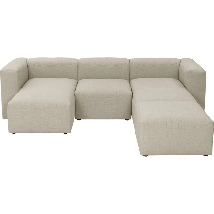Wohnlandschaft 2 Kattrina Flachgewebe creme – Bild 1