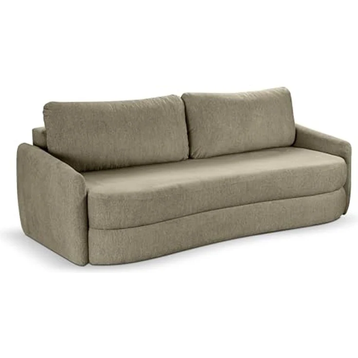 Schlafsofa (B/H/T: 231x93x108 cm) in Grün – Bild 1