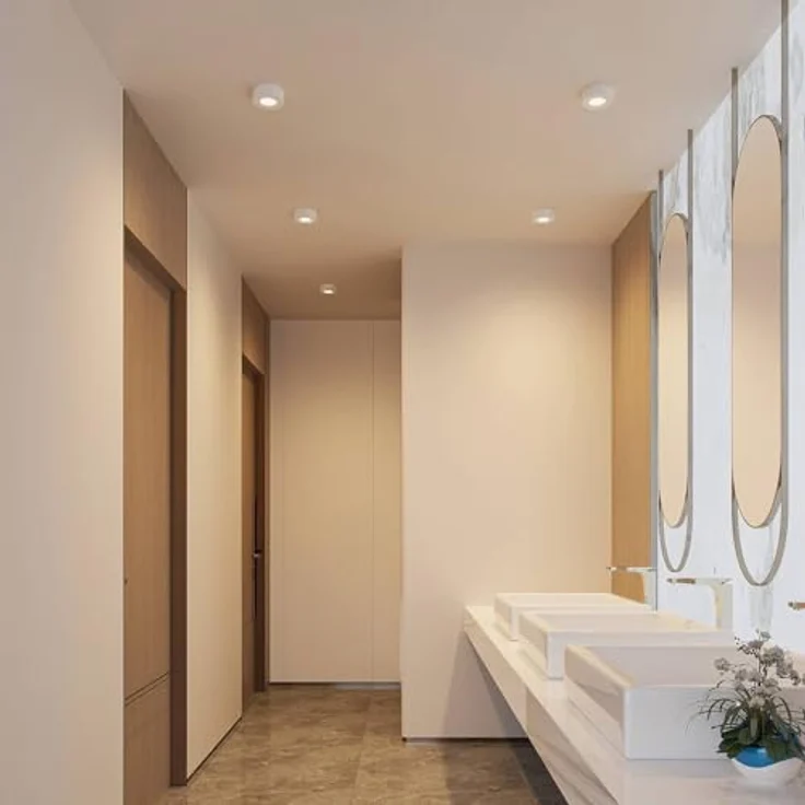 PRIOS LED Deckenleuchte Edwina, moderne Aluminiumlampe in Weiß, 1-flammig, ideal für Badezimmer und Wohnräume – Bild 3