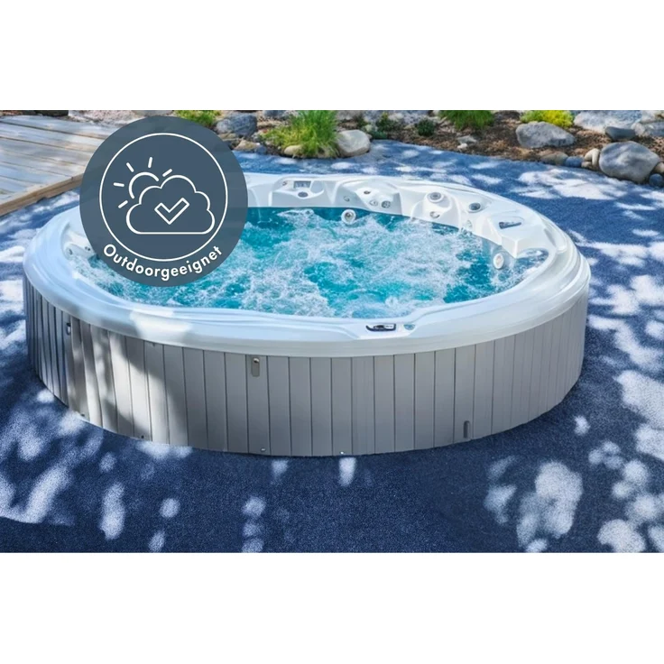 andiamo Kunstrasenteppich Field mit Noppen - Kunstrasen Outdoor zur Verwendung als Balkon Bodenbelag oder Poolteppich - witterungsbeständig rund 395 cm rund Blau – Bild 3