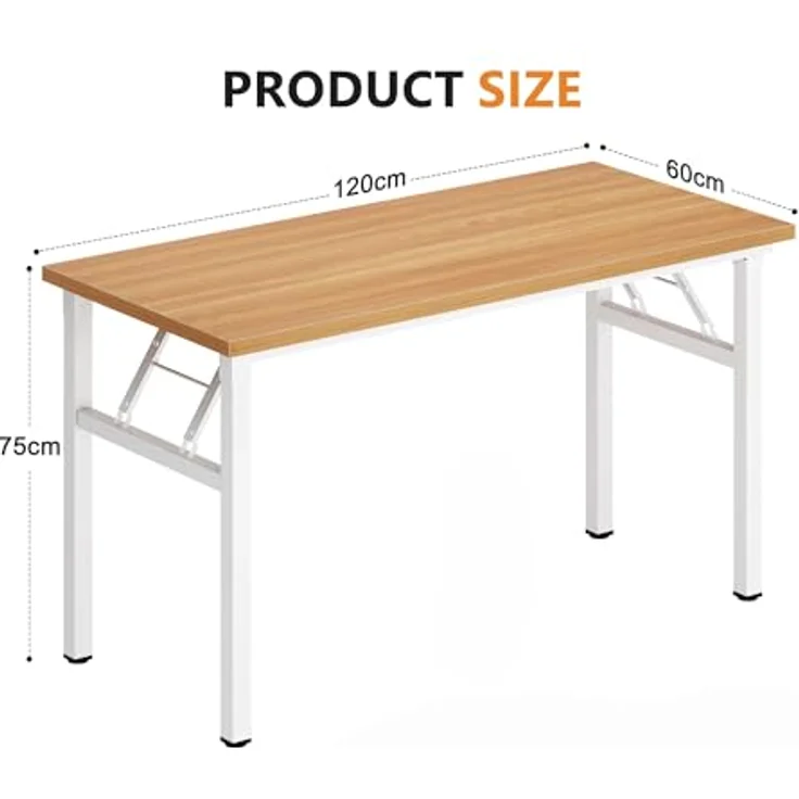 SogesHome Klapptisch Computertisch 120 x 60 x 75 cm PC Tisch Schreibtisch Bürotisch Büroarbeitsplatz für Home Office Verwendung Schreibtisch Esstisch Konferenztisch – Bild 4