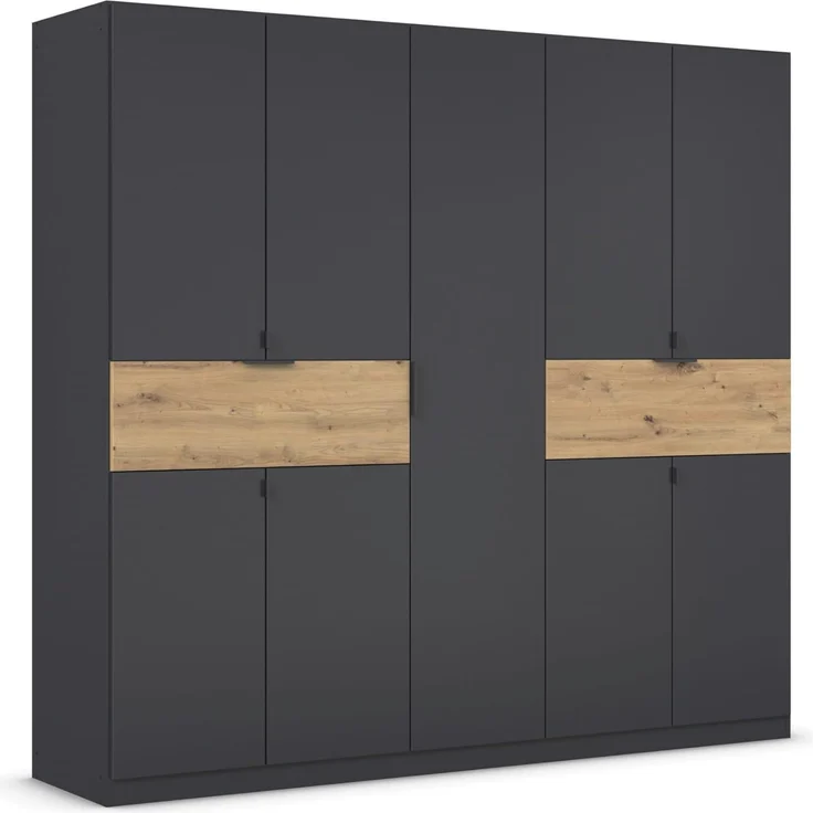 rauch Drehtürenschrank Kleiderschrank Schrank Garderobe Wäscheschrank TICAO mit 2 Schubladen die in der Höhe variabel positioniert werden können MADE IN GERMANY