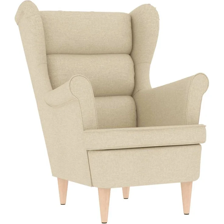 vidaXL Sessel mit Fußhocker Creme Stoff 3307996 – Bild 7
