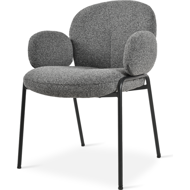 GOEURVANT 1235 Esszimmerstühle 2er-Set mit Armlehnen, Polsterstühle, Webstoff - Grau – Bild 5
