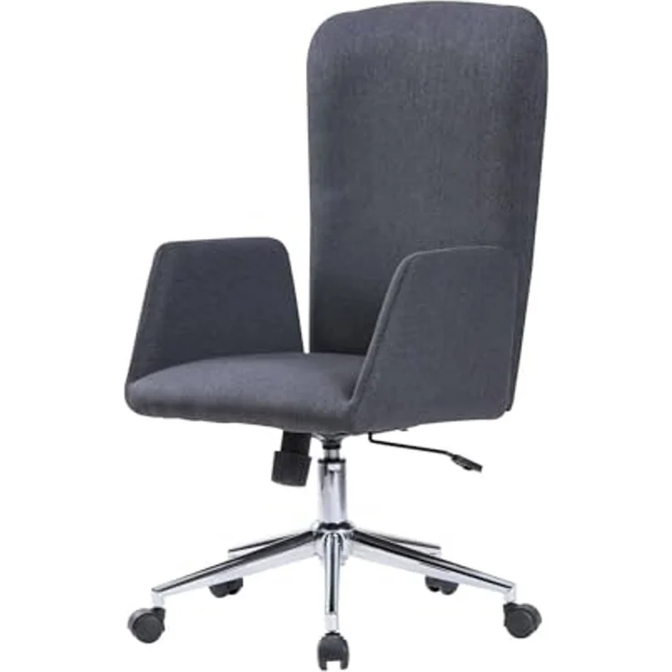 Dmora - Bürostuhl Launceston, Präsidentensessel mit Armlehnen, Ergonomischer Chefbürostuhl, cm 55x56h98/105, Grau – Bild 1