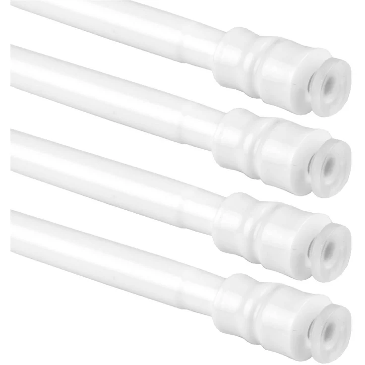 Bestlivings 4er Pack Gardinenstange zum Klemmen ohne Bohren, Klemmstange 25-40 cm, Weiß, Ø 10 mm, für Scheiben- & Bistrogardinen, Teleskopstange mit Schraubtechnik – Bild 1