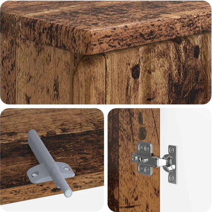 vidaXL 2-teiliges Badezimmer Schrank Set ZWOLLE Altholz Holzwerkstoff 3417601 – Bild 6