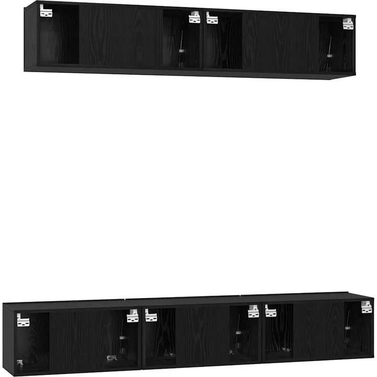 vidaXL TV-Schrankset 5 pcs Schwarz Eichen-Optik Holzwerkstoff 3393406 – Bild 9